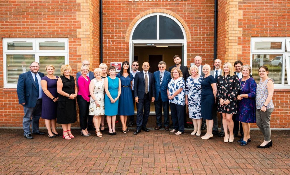 Sajid Javid with the team