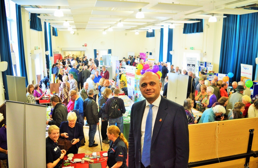 Sajid Javid MP at Bromsgrove Pensioners' Fair 