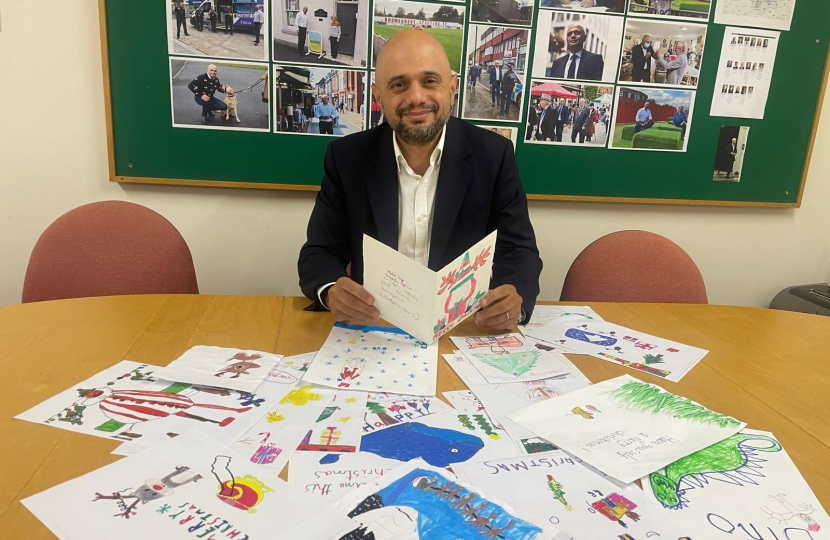 Sajid Javid MP Christmas Card competition