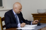 Sajid Javid using his iPad